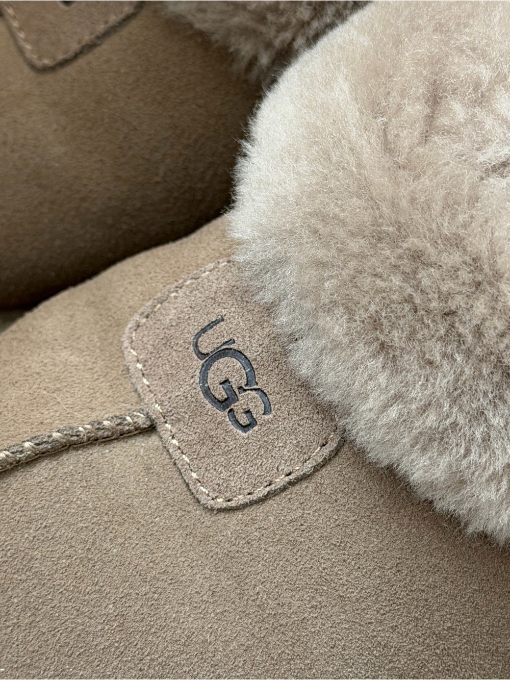 UGG Women's Plush Shearling Mule Slippers in Taupe - Picture 2 of 6